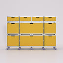 Four Module Storage Wall in Yellow