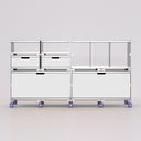 Four Module Open Storage System in White